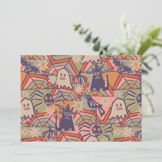 Retro Halloween Kaart (Staand voorkant)