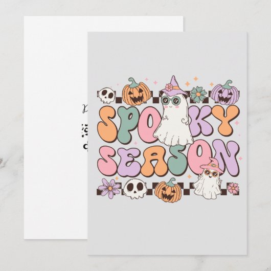 Retro Halloween Kaart (Voorkant / Achterkant)