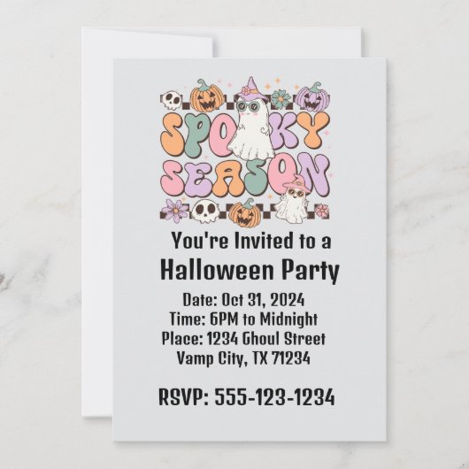 Retro Halloween Kaart (Voorkant)