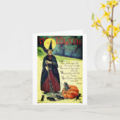 Retro Halloween-kaart Kaart (Gele Bloem)