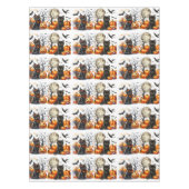 Retro Halloween Kat en Pompoen Tafelkleed (Voorkant)