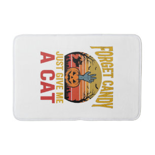 Retro Halloween Kat Liefhebber Grappige Snoep Shir Badmat