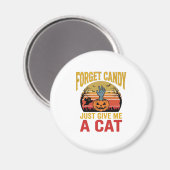 Retro Halloween Kat Liefhebber Grappige Snoep Shir Magneet (Voorkant / Achterkant)