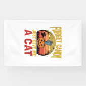 Retro Halloween Kat Liefhebber Grappige Snoep Shir Spandoek (Horizontaal)