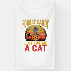 Retro Halloween Kat Liefhebber Grappige Snoep Shir Spandoek