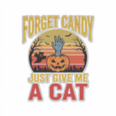 Retro Halloween Kat Liefhebber Grappige Snoep Shir Sticker (Voorkant)