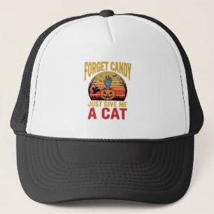 Retro Halloween Kat Liefhebber Grappige Snoep Shir Trucker Pet