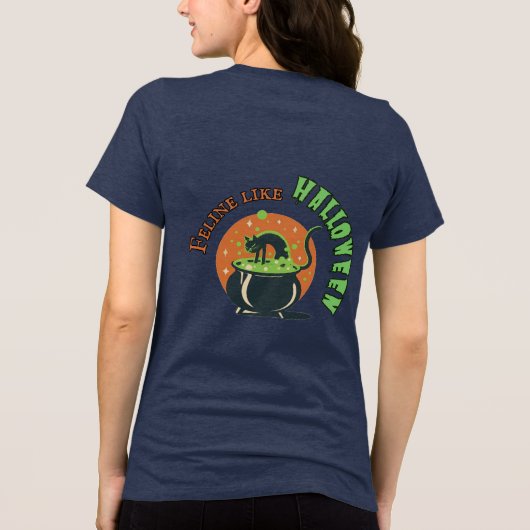 Retro Halloween Kat maken van Potion Tri-Blend Shirt (Achterkant)