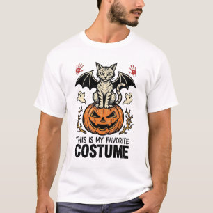 Retro Halloween Kat Pompoen Kostuum Shirt Ontwerp
