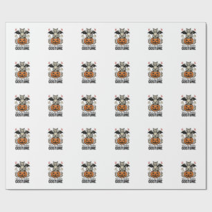 Retro Halloween Kat Pompoen Kostuum Shirt Ontwerp Cadeaupapier