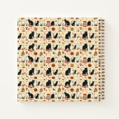 Retro Halloween katten en magie Notitieboek (Achterkant)