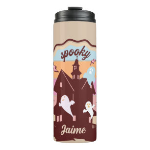 Retro Halloween Kostuum Griezelig Spokenhuis Spook Thermosbeker