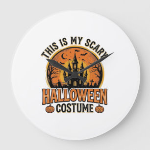 Retro Halloween Kostuum Heeft Geest Kasteel T-shir Grote Klok