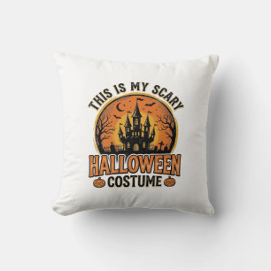 Retro Halloween Kostuum Heeft Geest Kasteel T-shir Kussen