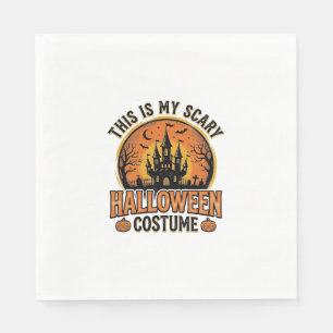 Retro Halloween Kostuum Heeft Geest Kasteel T-shir Servet