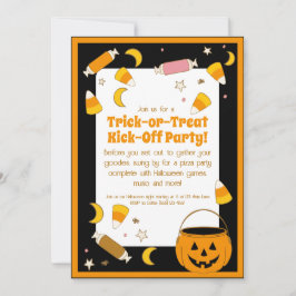 Retro Halloween kostuum of kofferbak of traktatie  Kaart