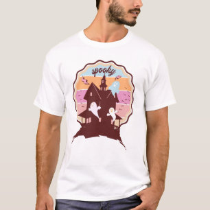 Retro Halloween-kostuum Spookachtig Spokenhuis Spo T-shirt
