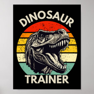 Retro Halloween-kostuum voor dinosaurus trainer vo Poster