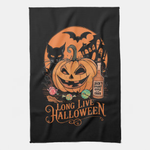 Retro Halloween Lang leve Herfst Griezelig Seizoen Theedoek