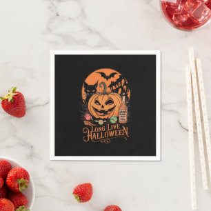 Retro Halloween Lang leve Herfst Griezelseizoen Servet