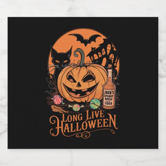 Retro Halloween Lang Leven Herfst Spooky Seizoen Bier Etiket (Enkel label)