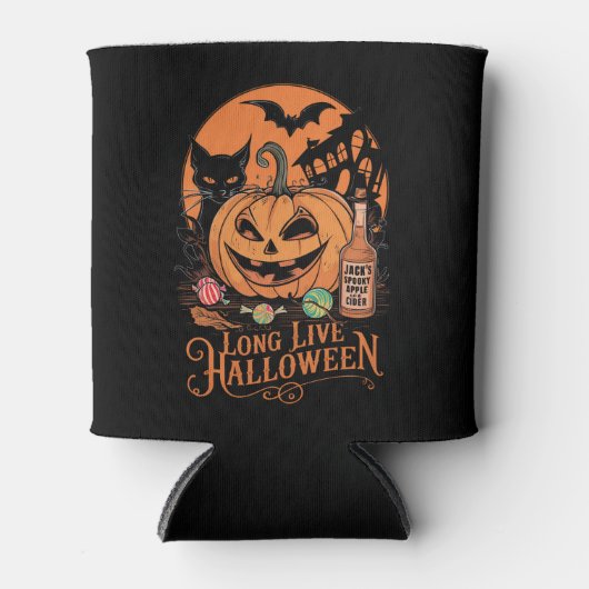 Retro Halloween Lang Leven Herfst Spooky Seizoen Blikjeskoeler (Voorkant)