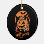 Retro Halloween Lang Leven Herfst Spooky Seizoen Keramisch Ornament (Links)