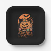 Retro Halloween Lang Leven Herfst Spooky Seizoen Papieren Bordje (Voorkant)