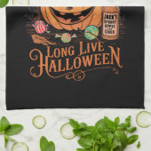 Retro Halloween Lang Leven Herfst Spooky Seizoen Theedoek (Gevouwen)