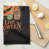 Retro Halloween Lang Leven Herfst Spooky Seizoen Theedoek (Quarter Fold)