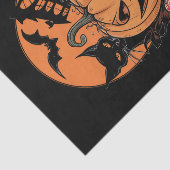 Retro Halloween Lang Leven Herfst Spooky Seizoen Tissuepapier (Detail)