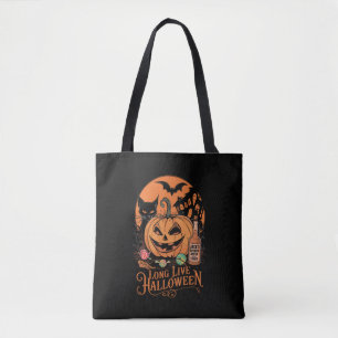 Retro Halloween Lang Leven Herfst Spooky Seizoen Tote Bag