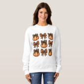 Retro Halloween Leopart Bow & Pumpkin Coquette Trui (Voorkant volledig)