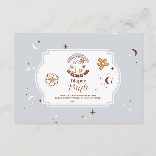 Retro Halloween Little Boo Baby Raffle Diapper Informatiekaartje (Voorkant)