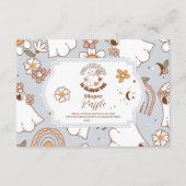 Retro Halloween Little Boo Baby Raffle Diapper Informatiekaartje (Voorkant)