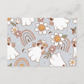 Retro Halloween Little Boo Baby Raffle Diapper Informatiekaartje (Achterkant)