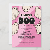 Retro Halloween Little Boo Baby shower Kaart (Voorkant)