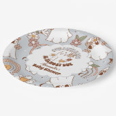 Retro Halloween Little Boo Baby shower Papieren Bordje (Gekanteld)