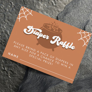 Retro Halloween Luier Raffle Insert Informatiekaartje
