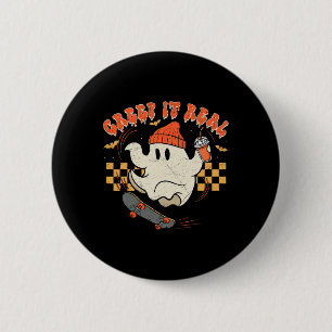 Retro Halloween maakt het echt leuk om te eten Ronde Button 5,7 Cm