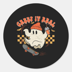  Retro Halloween maakt het echt leuk om te eten Ronde Sticker