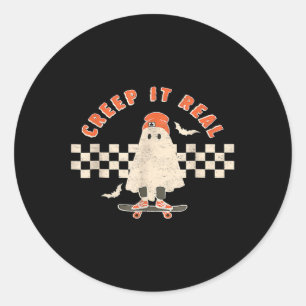 Retro Halloween maakt het echt leuk om te eten Ronde Sticker