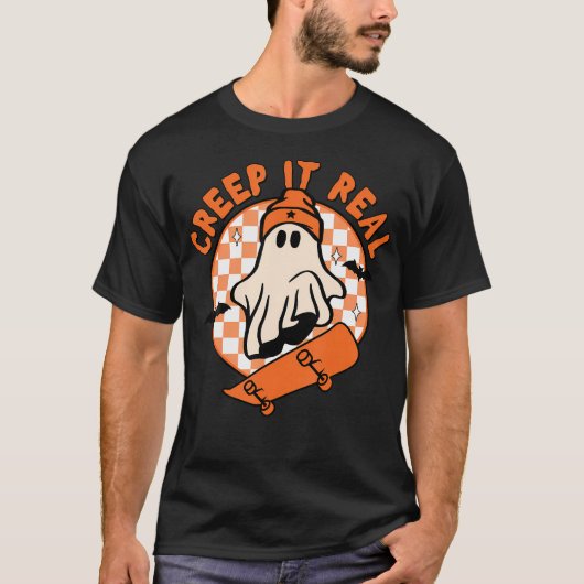  Retro Halloween maakt het echt leuk om te eten T-shirt (Voorkant)
