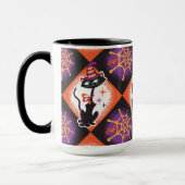 Retro Halloween Mid-Century Black Cats Mok (Links)