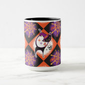 Retro Halloween Mid-Century Black Cats Mok (Midden)