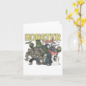 Retro Halloween Monster Mash Boo Ghost Wit Kaart (Gele Bloem)