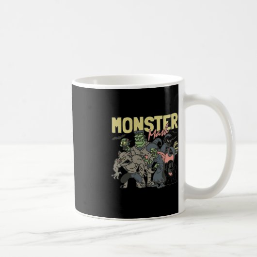 Retro Halloween Monster Mash Boo Ghost Wit Koffiemok (Rechts)