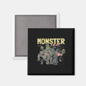 Retro Halloween Monster Mash Boo Ghost Wit Magneet (Voorkant / Achterkant)