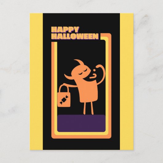 Retro Halloween Monster Trick or treat Briefkaart (Voorkant)
