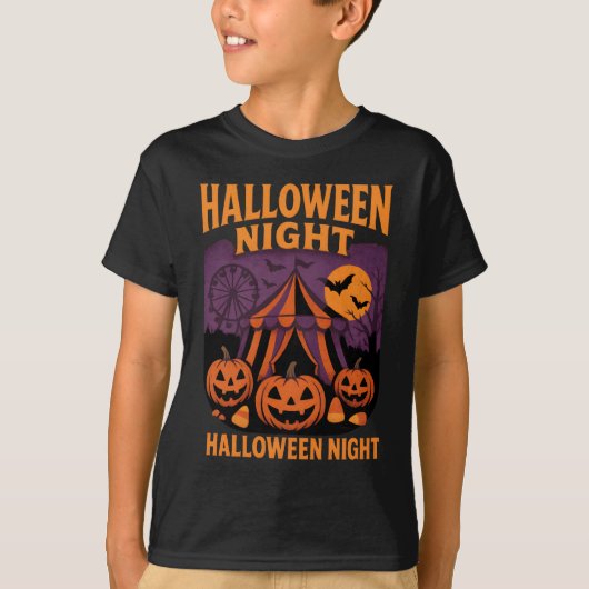 Retro Halloween Night Festival Kleding Unisex T-shirt (Voorkant)